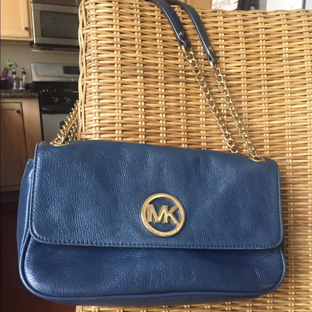 Michael Kors leather clutch with gold hardware
